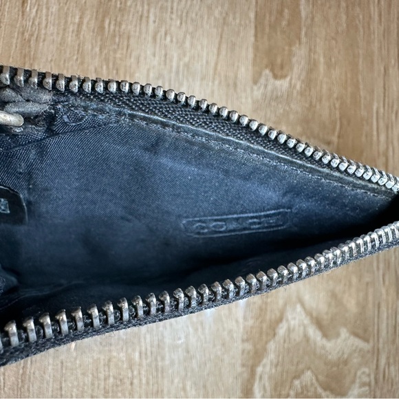 Coach Black Signature Canvas & Leather Small Zip Wallet - Picture 4 of 5